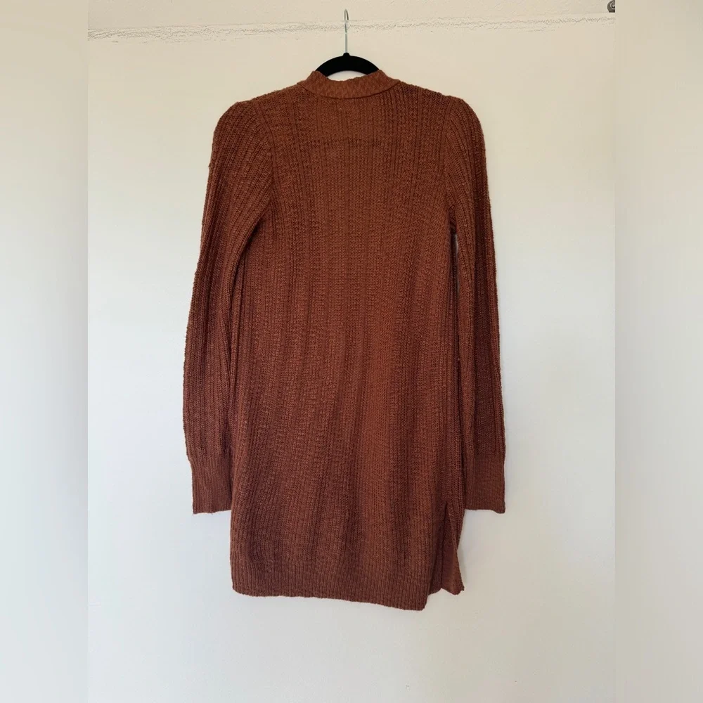 Burnt Orange/Light Brown Mid-Thigh Cardigan - Size Small - Picture 4 of 4